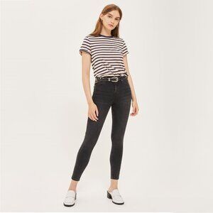 2/$30 Topshop Moto Jamie Jeans High Rise Ankle Skinny Washed Black W26 #9359